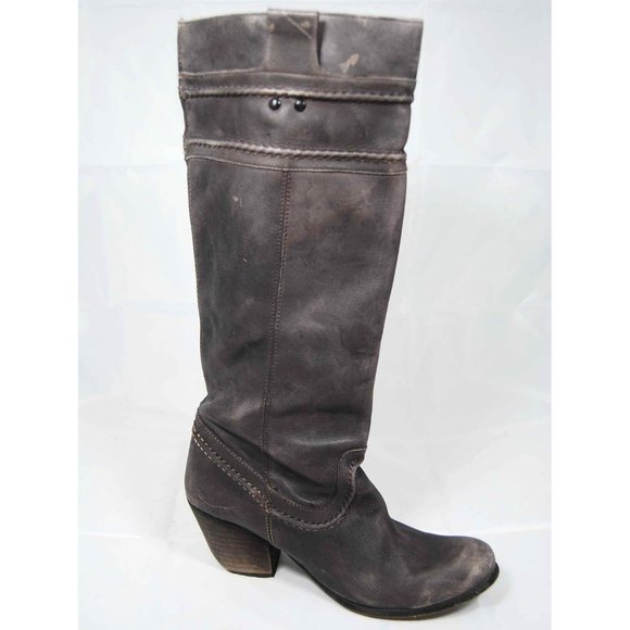 Bronx Knee High Leather Cowboy Boots Size 38 Euro - Picture 6 of 6